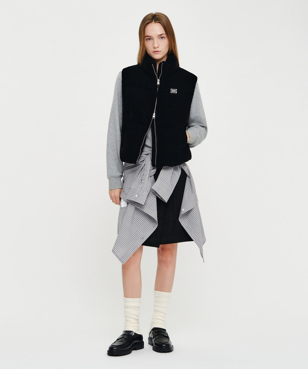 Marithe & Francois Girbaud - Velvet High Neck Down Vest (Black) product image 5 | TRAB K-Fashion Australia