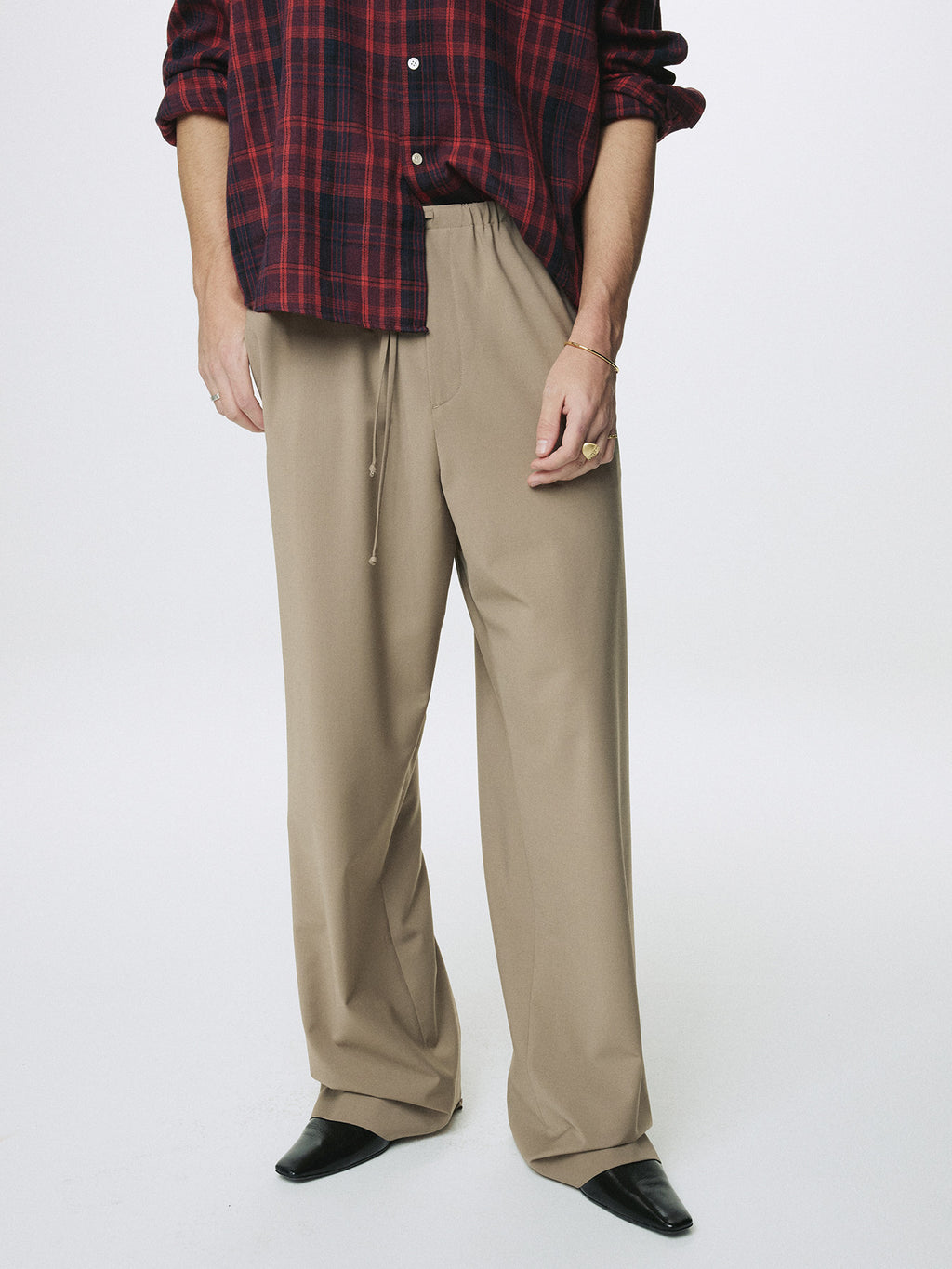 Tonywack - Tropical Wool Drawstring Pants (Beige) product image 4 | TRAB K-Fashion Australia