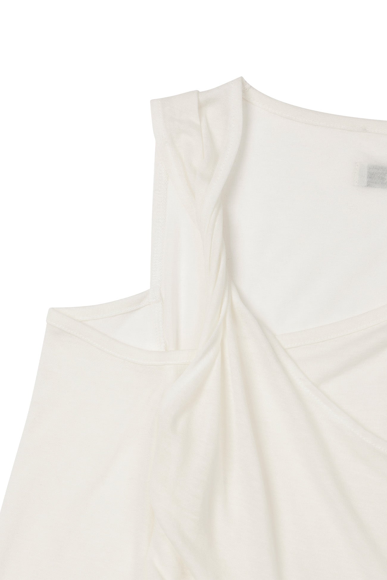 Deinet - One Shoulder Draped Asymmetric Top (White) product image 13 | TRAB K-Fashion Australia