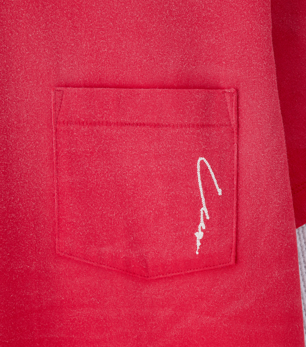 Llege - Waffle Sleeve Layered T-Shirt (Red) product image 3 | TRAB K-Fashion Australia