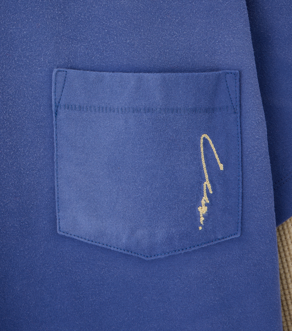 Llege - Waffle Sleeve Layered T-Shirt (Washed Blue) product image 3 | TRAB K-Fashion Australia