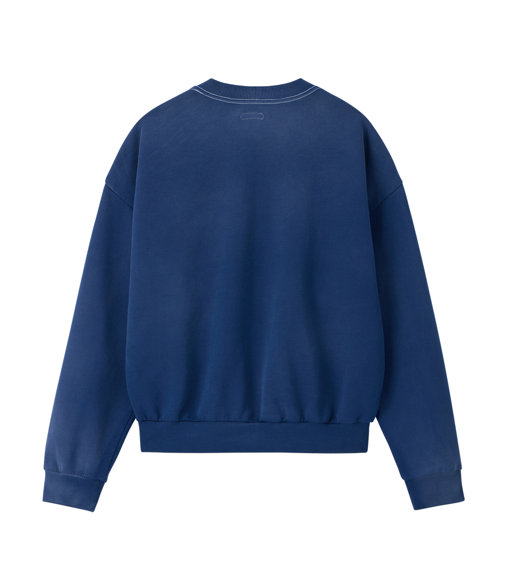 Llege - Garment Dyed Fryed Logo Sweatshirt (Washed Navy) product image 2 | TRAB K-Fashion Australia