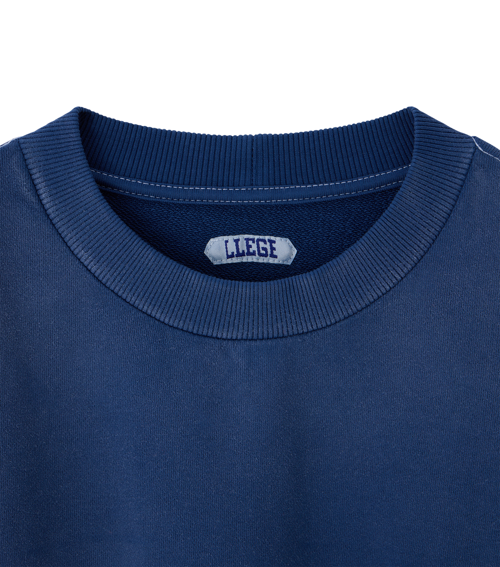 Llege - Garment Dyed Fryed Logo Sweatshirt (Washed Navy) product image 3 | TRAB K-Fashion Australia