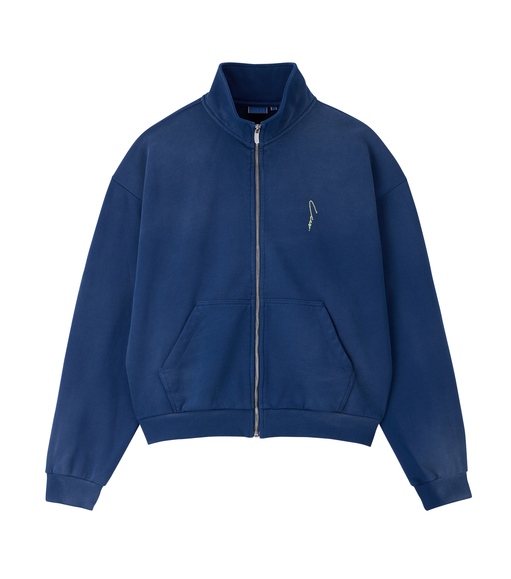 Llege - Garment Dyed Zip-Up Jumper (Washed Navy) product image 1 | TRAB K-Fashion Australia
