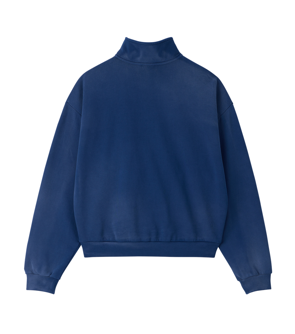 Llege - Garment Dyed Zip-Up Jumper (Washed Navy) product image 2 | TRAB K-Fashion Australia