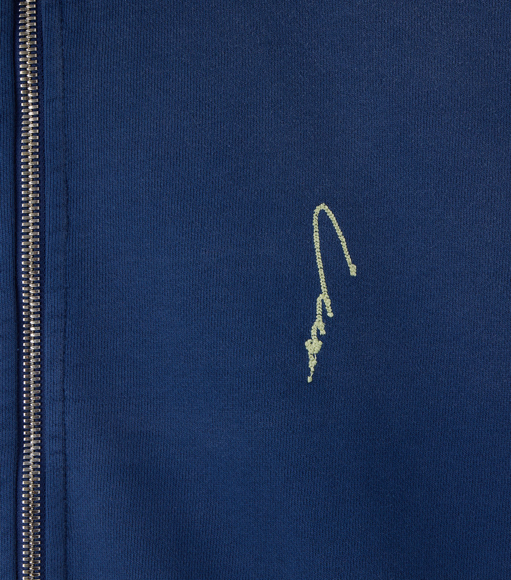 Llege - Garment Dyed Zip-Up Jumper (Washed Navy) product image 4 | TRAB K-Fashion Australia