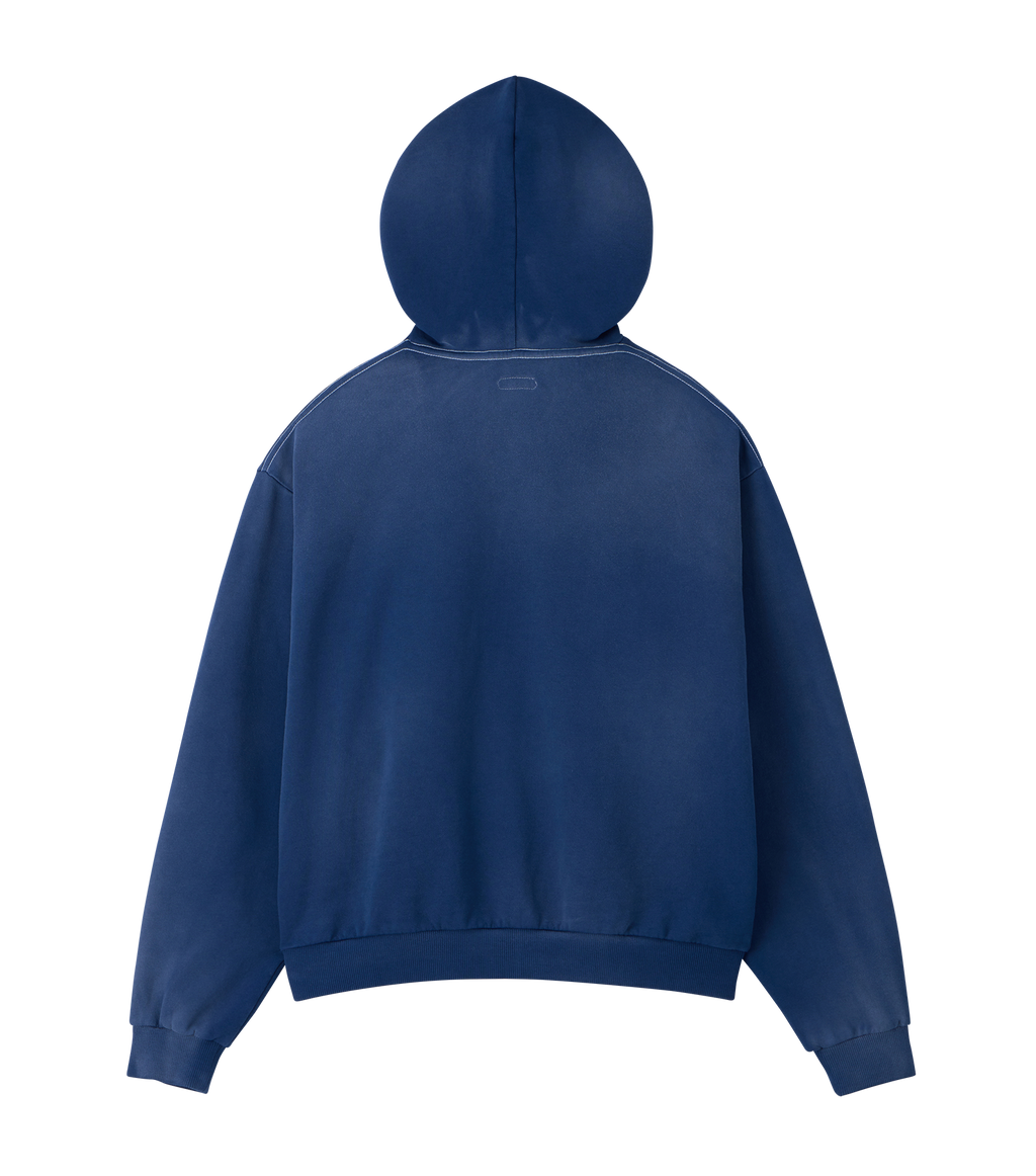 Llege - Garment Dyed Fryed Logo Hoodie (Washed Navy) product image 2 | TRAB K-Fashion Australia