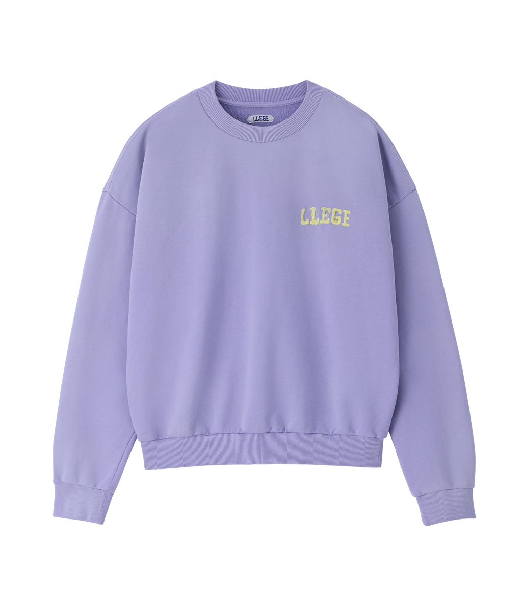 Llege - Garment Dyed Fryed Logo Sweatshirt (Lavender) product image 1 | TRAB K-Fashion Australia