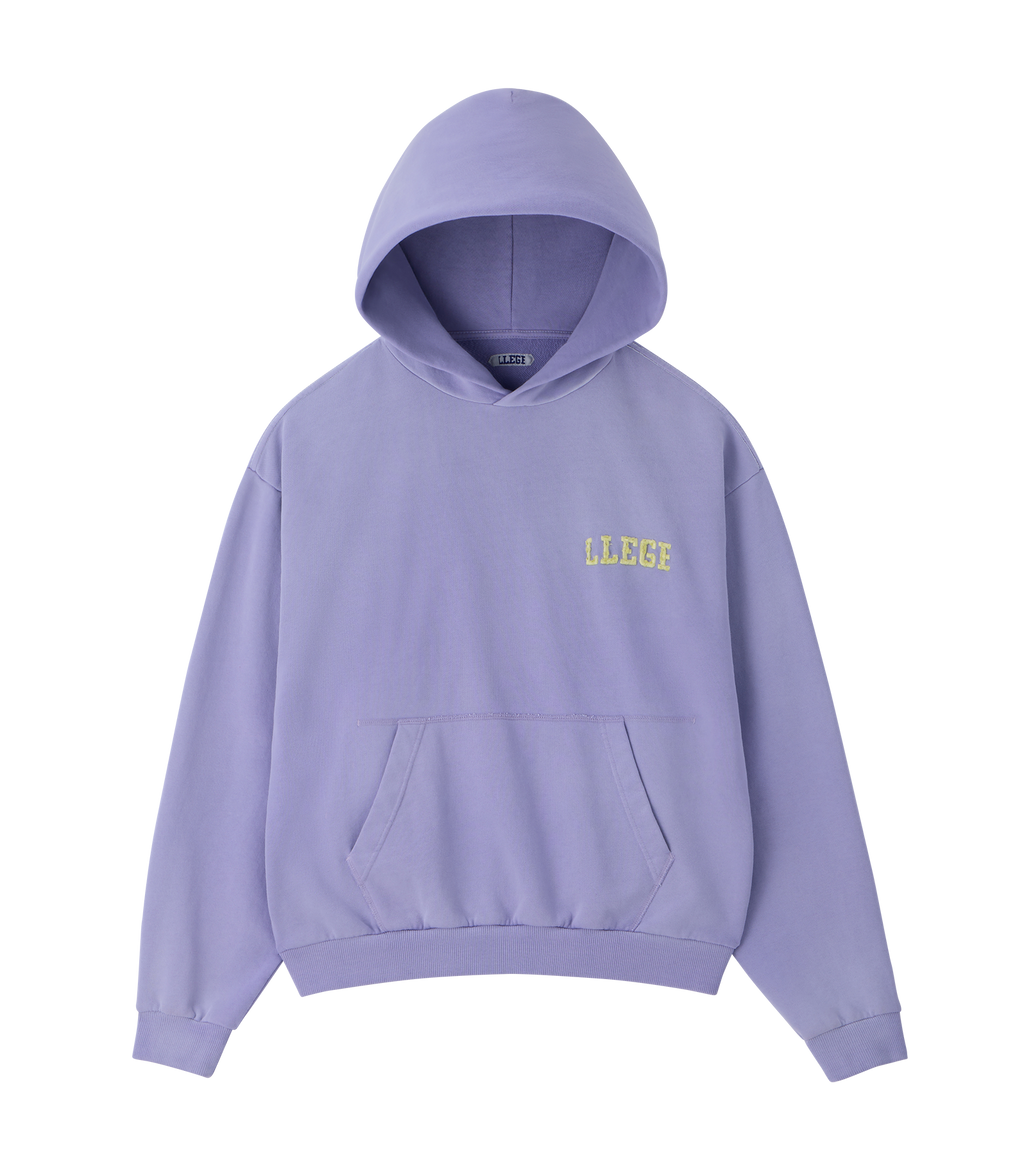 Llege - Garment Dyed Fryed Logo Hoodie (Lavender) product image 1 | TRAB K-Fashion Australia