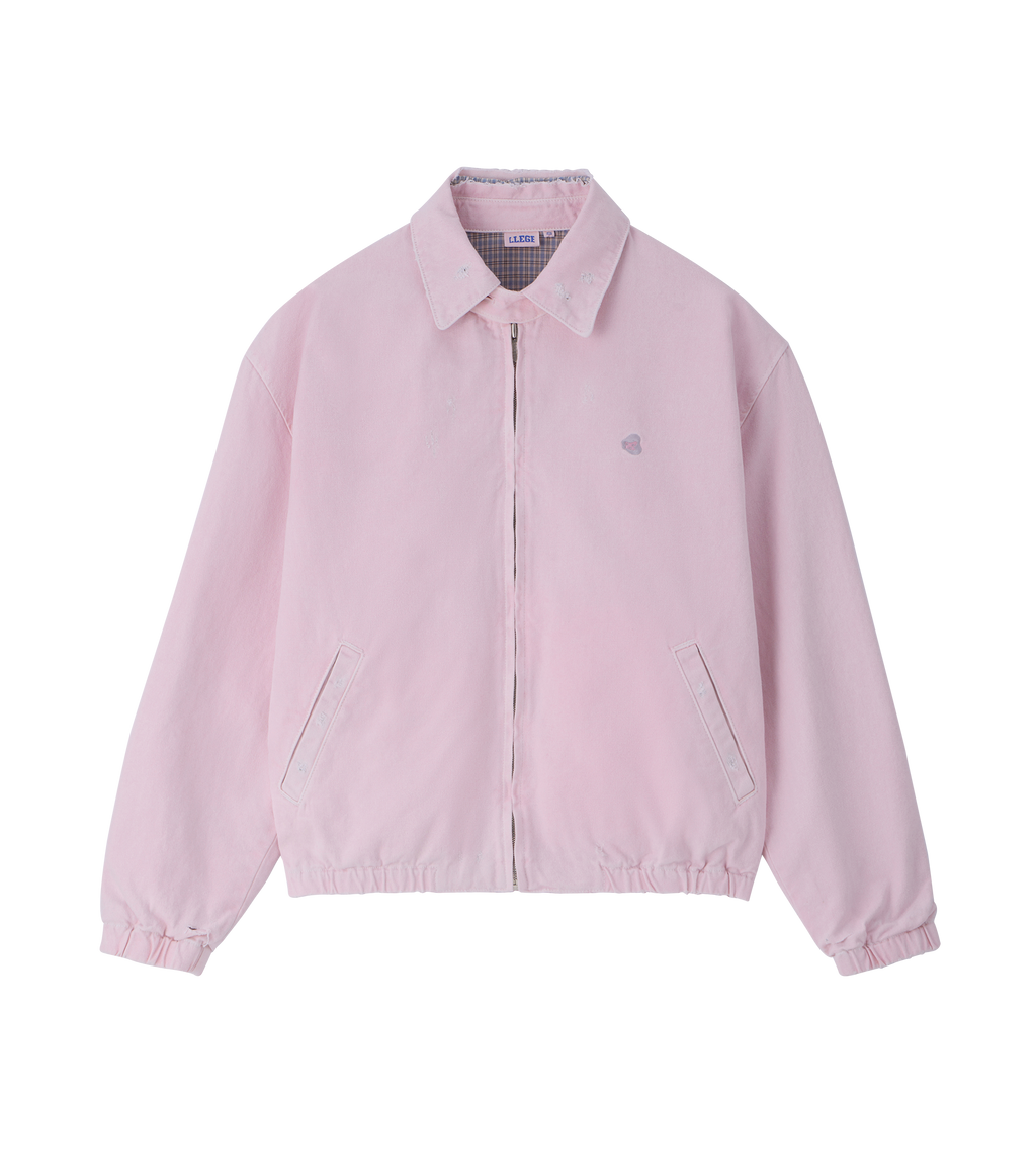 Llege - Destroyed Denim Harrington (Baby Pink) product image 1 | TRAB K-Fashion Australia