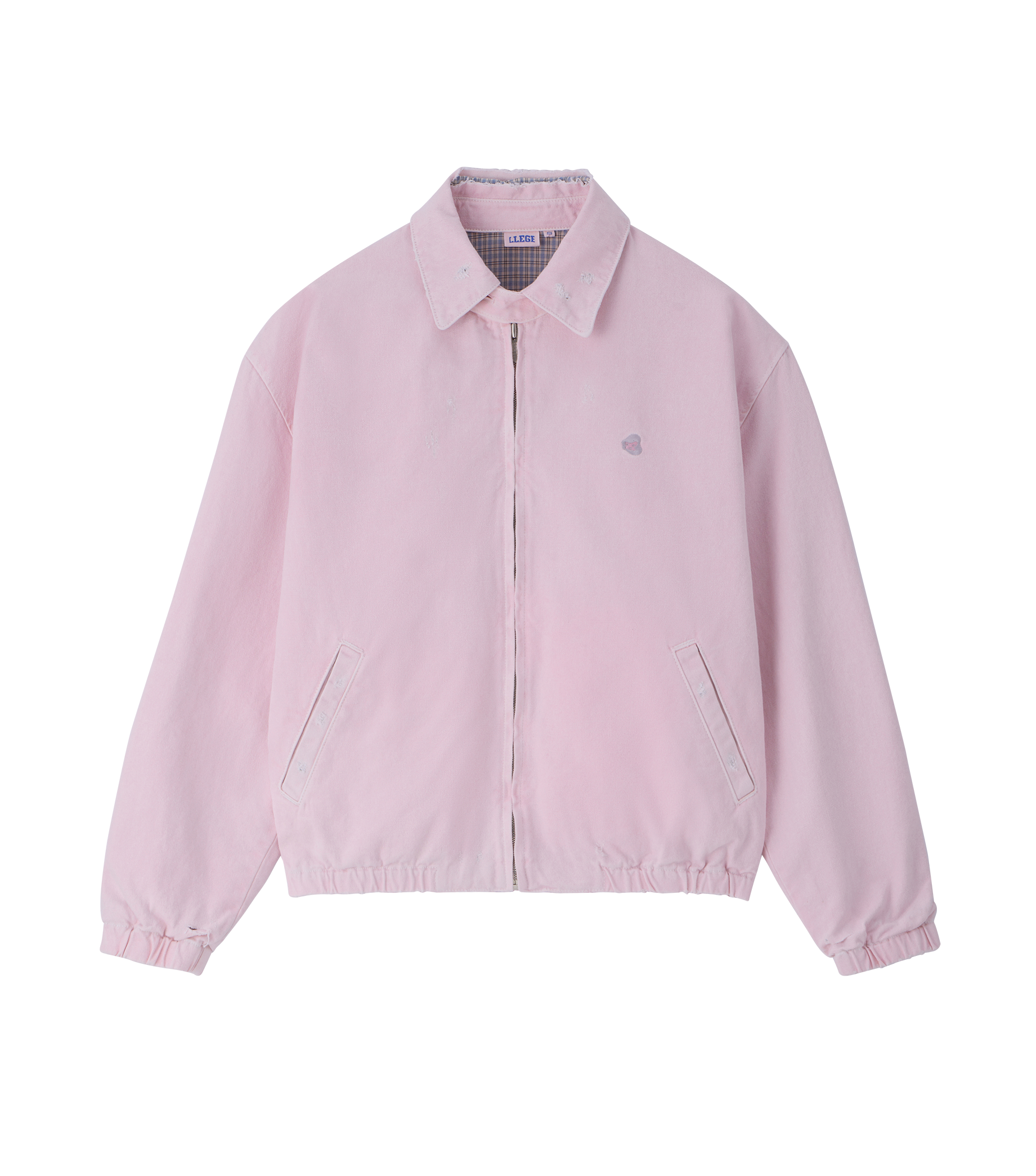 Llege - Destroyed Denim Harrington (Baby Pink) product image 1 | TRAB K-Fashion Australia