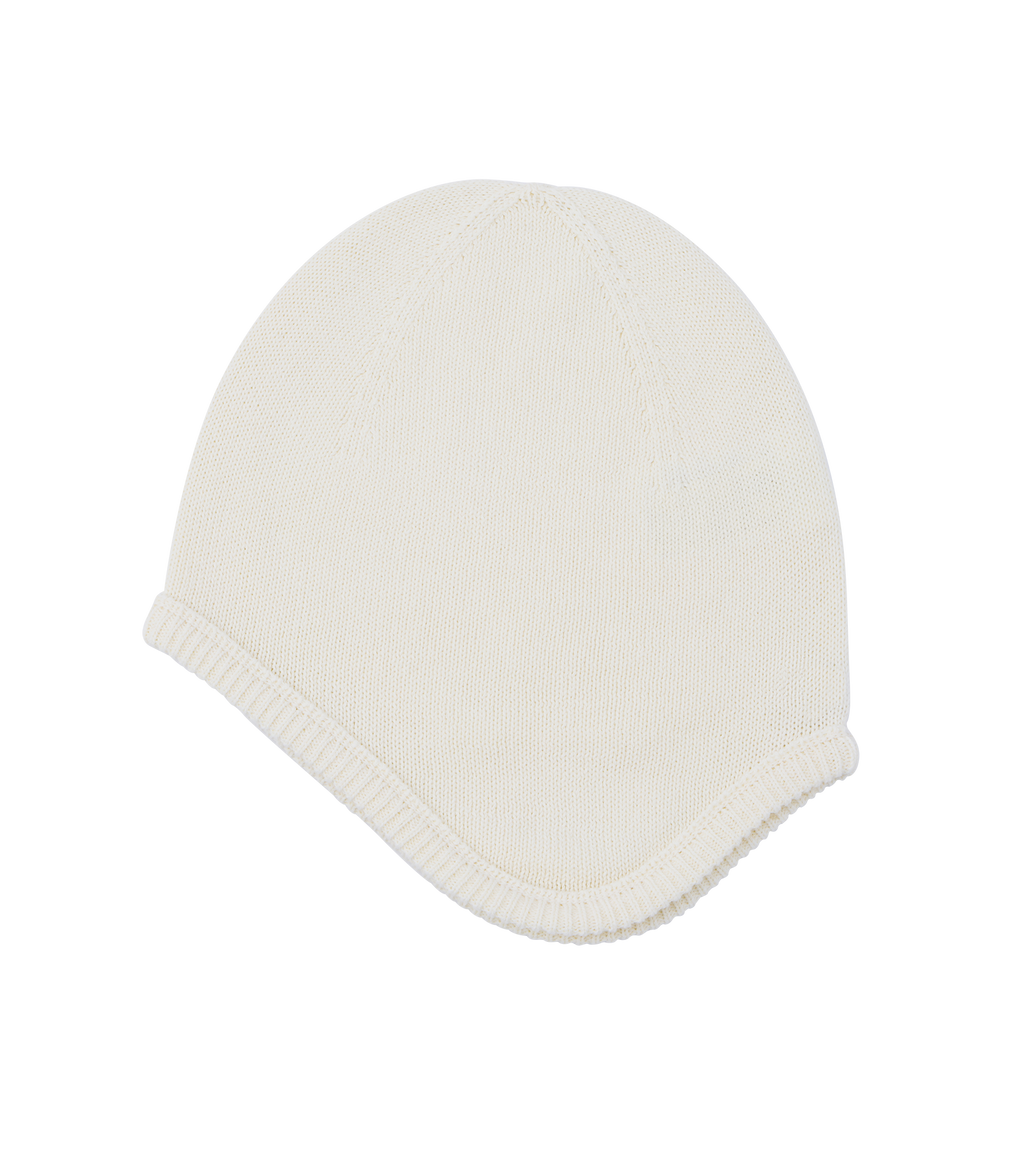 Llege - Arch Logo Cotton Earmuff Beanie (Cream) product image 1 | TRAB K-Fashion Australia