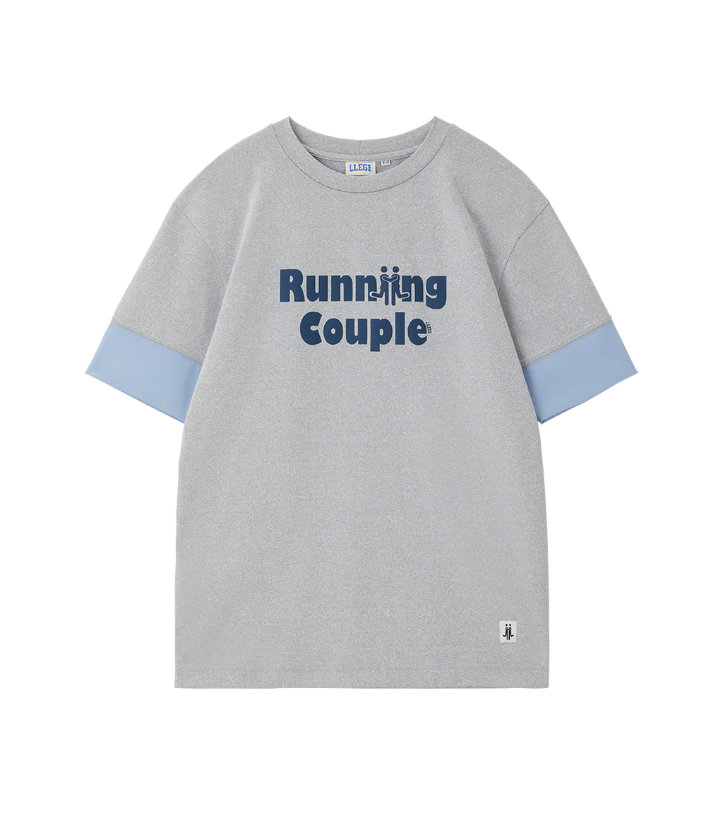 Llege - Running Couple Slim Fit Top (Grey) product image 1 | TRAB K-Fashion Australia