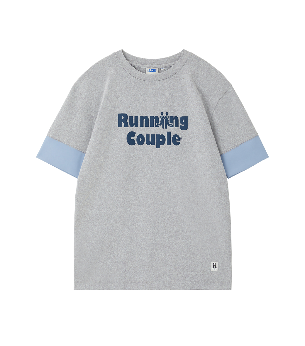 Llege - Running Couple Slim Fit Top (Grey) product image 1 | TRAB K-Fashion Australia