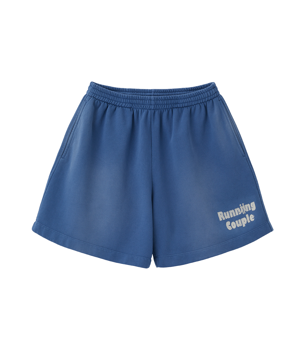 Llege - Running Couple Sweat Shorts (Washed Blue) product image 1 | TRAB K-Fashion Australia