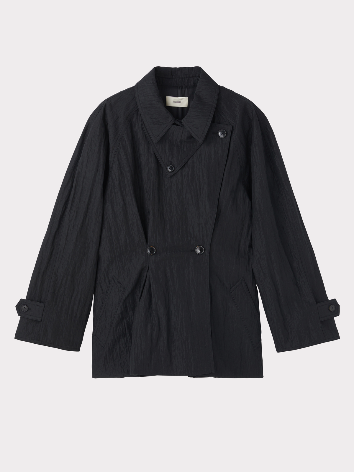 Recto - Raglan Sleeve Trench Jacket (Black) product image 3 | TRAB K-Fashion Australia