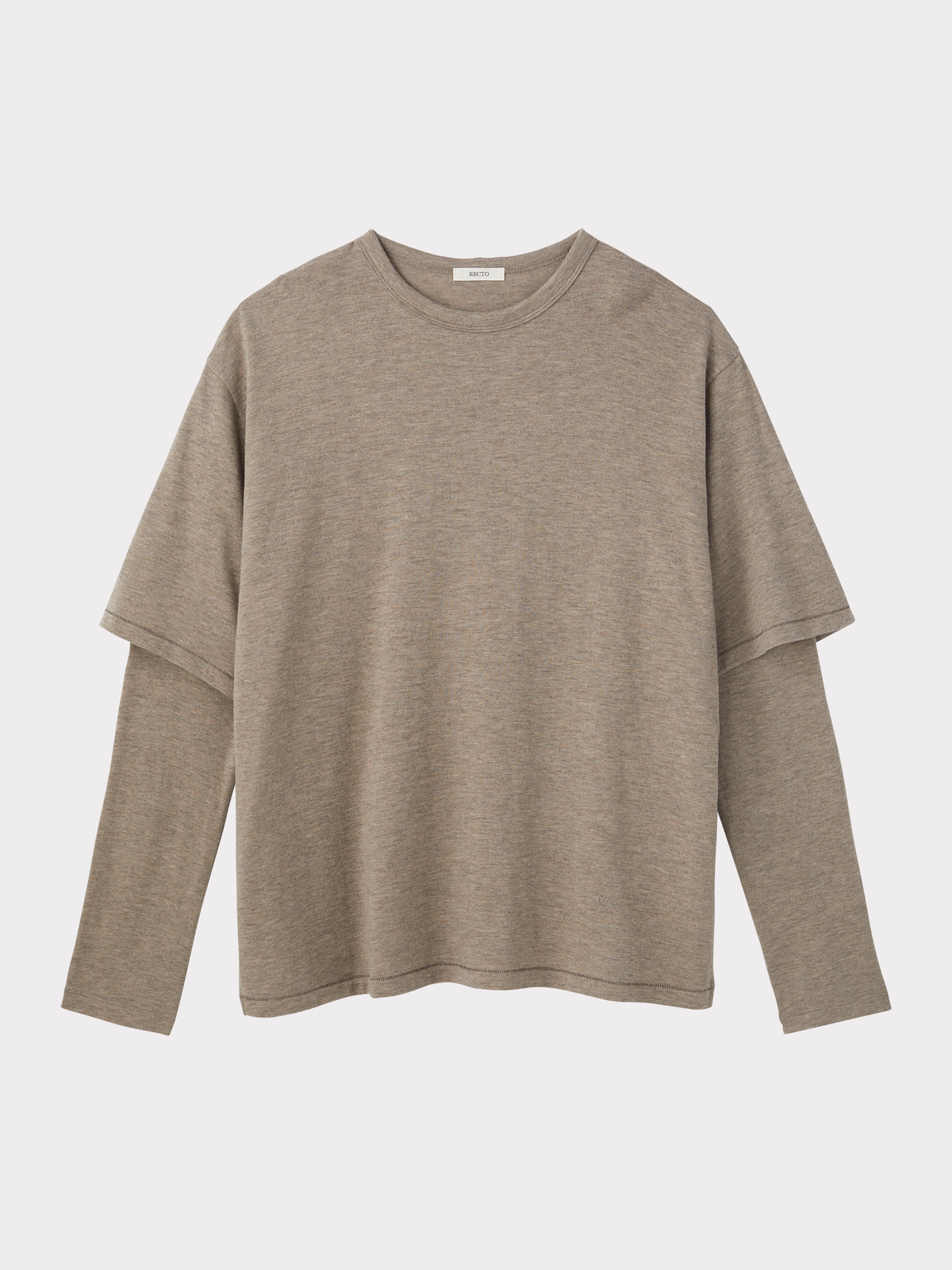Recto - Layered Sleeves Wool Silk Top (Light Sepia) product image 1 | TRAB K-Fashion Australia