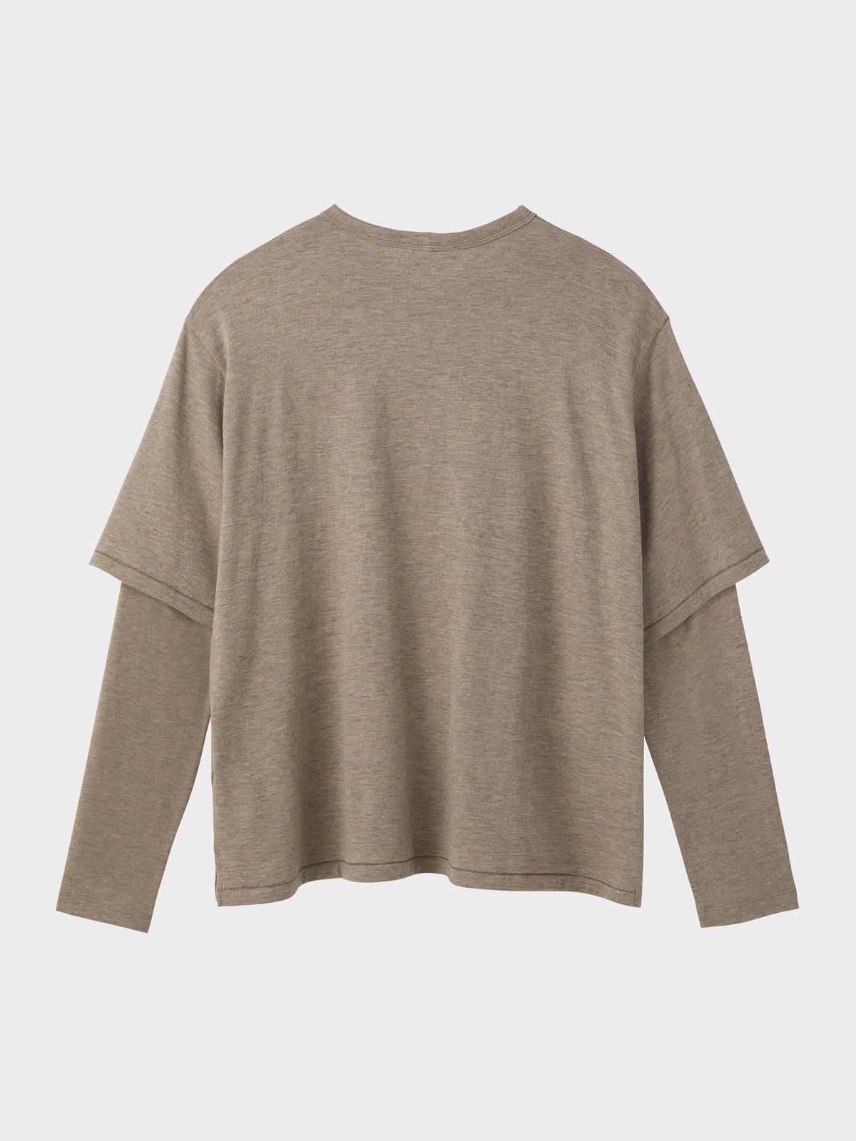 Recto - Layered Sleeves Wool Silk Top (Light Sepia) product image 3 | TRAB K-Fashion Australia