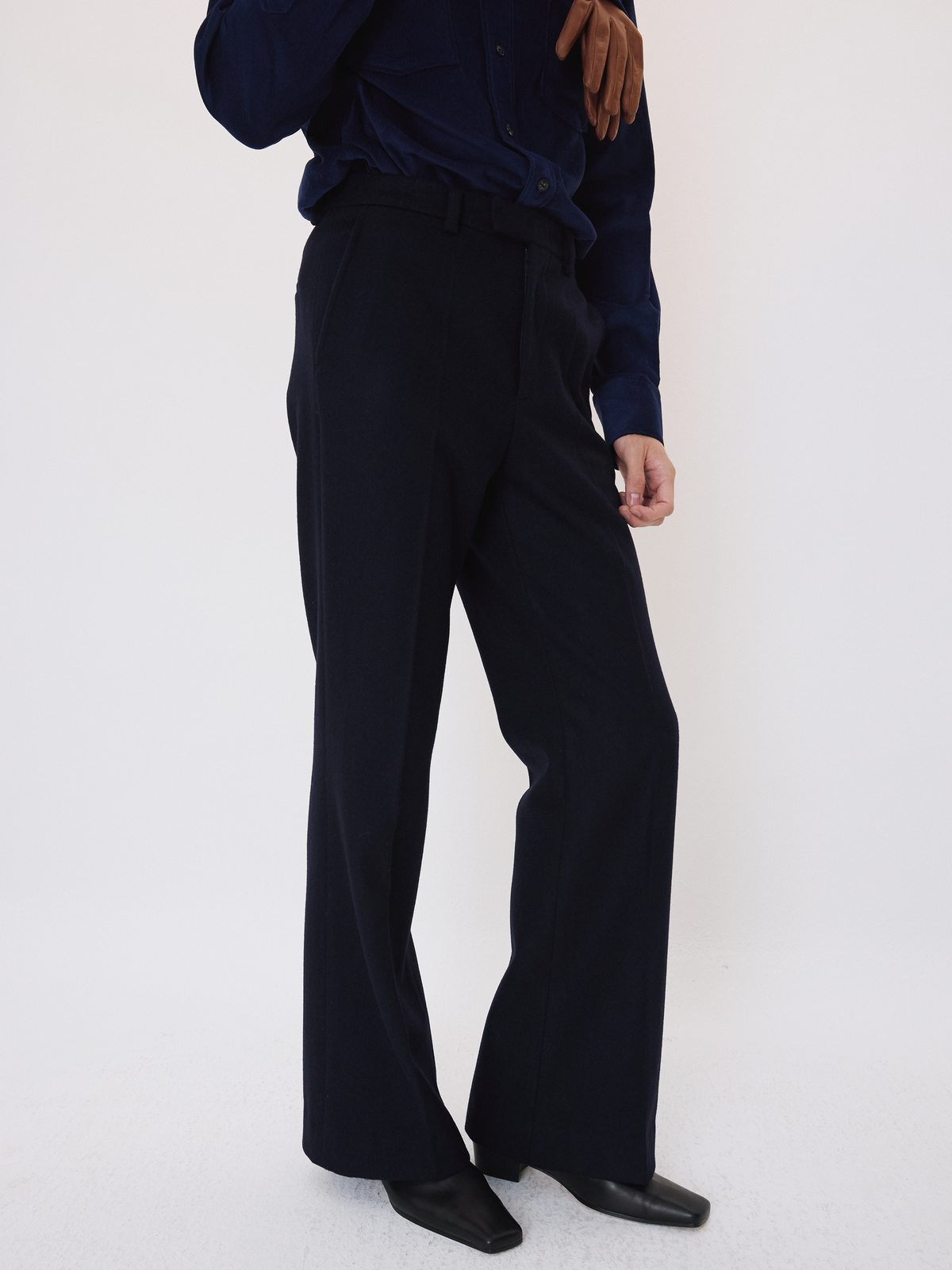 Recto - Wool Blend Flared Pants (Dark Navy) product image 3 | TRAB K-Fashion Australia