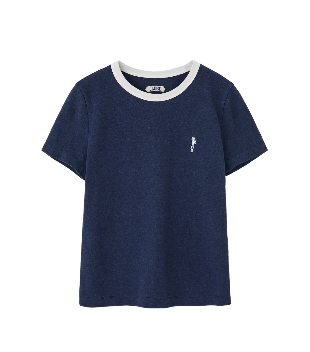 Llege - Womens Ringer Top (Navy) product image 1 | TRAB K-Fashion Australia