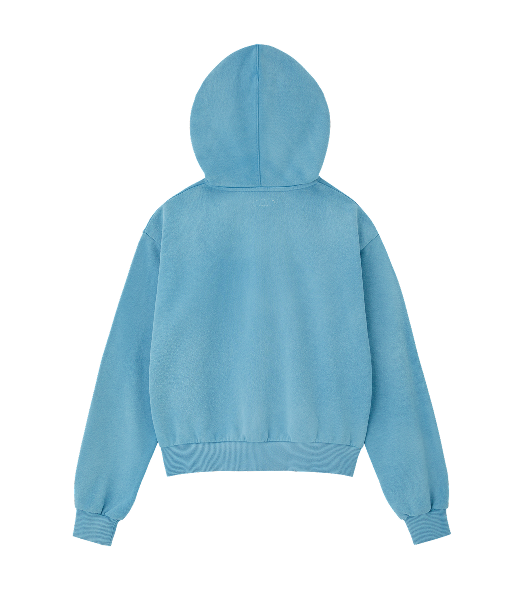 Llege - Cube Logo Cropped Hoody Zip-Up (Blue) product image 2 | TRAB K-Fashion Australia