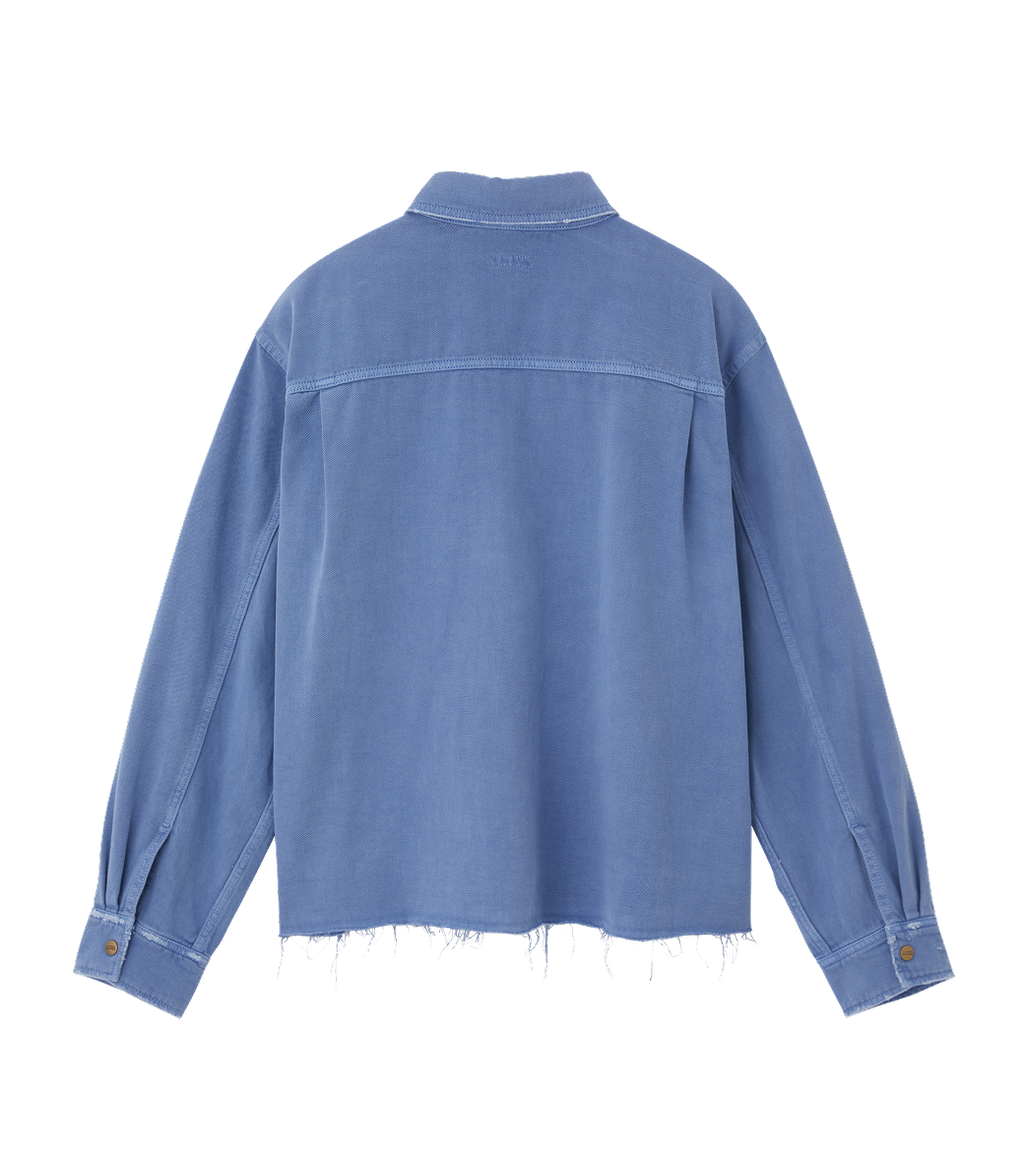 Llege - Distressed Denim Shirt Jacket (Blue) product image 2 | TRAB K-Fashion Australia