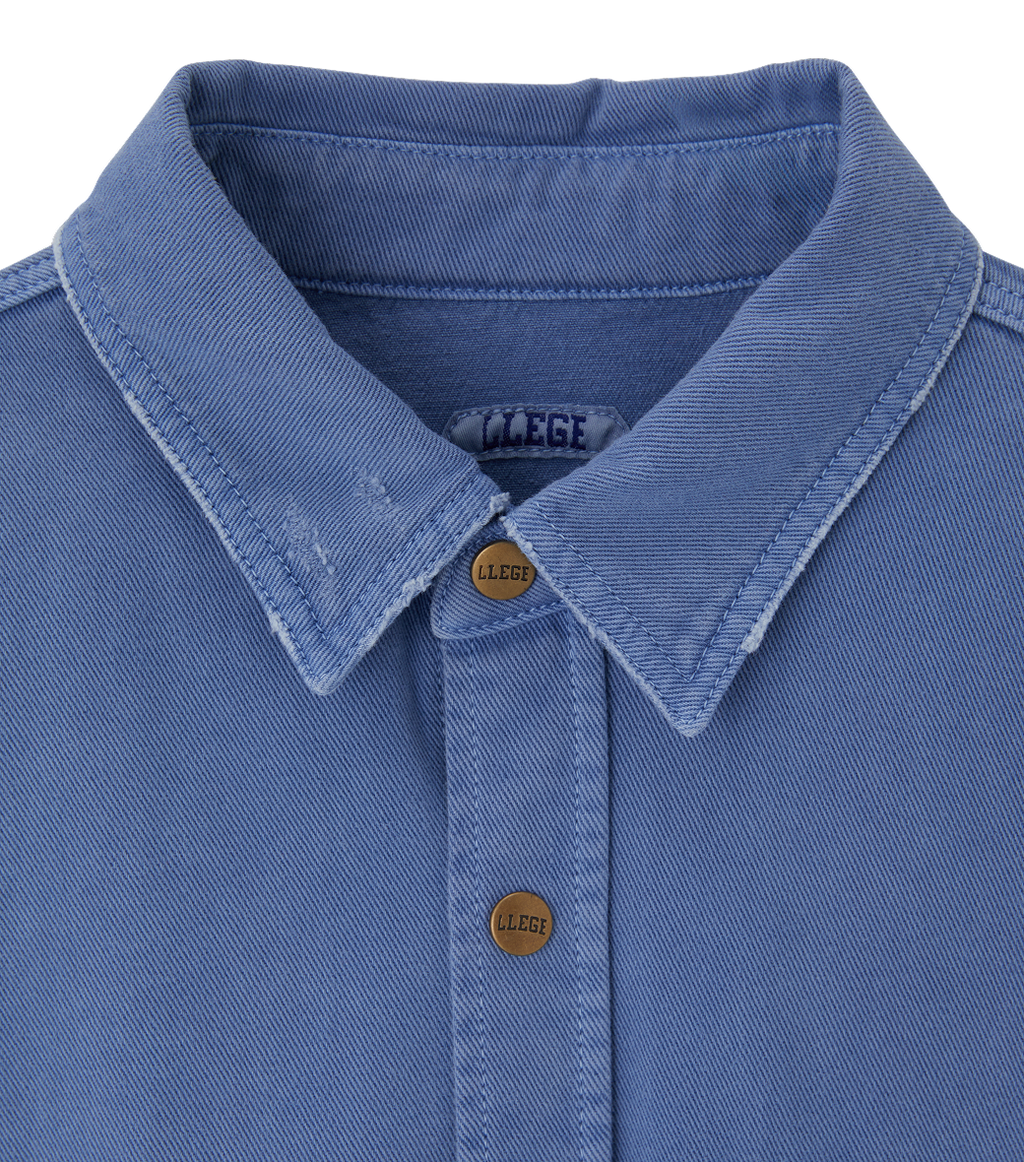 Llege - Distressed Denim Shirt Jacket (Blue) product image 3 | TRAB K-Fashion Australia