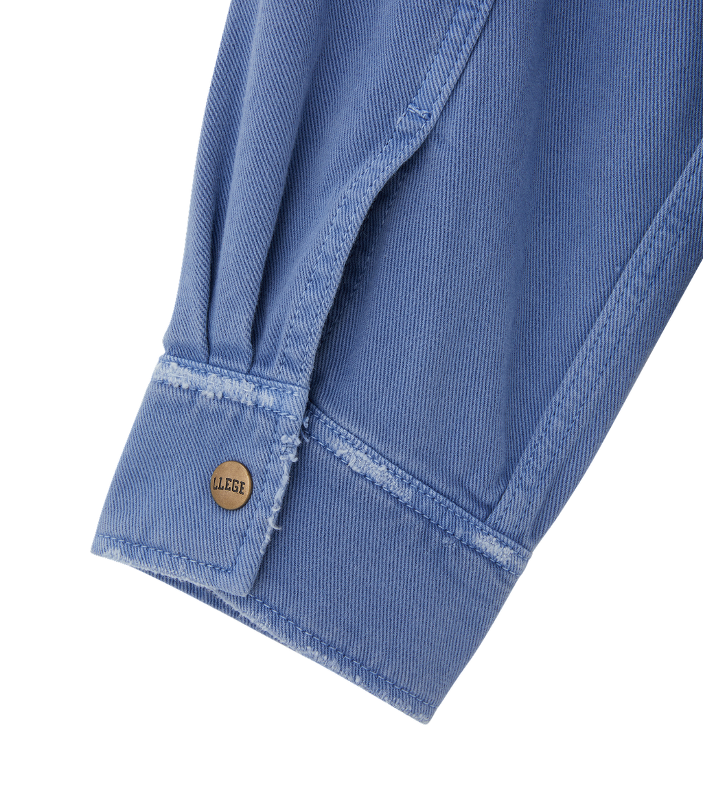 Llege - Distressed Denim Shirt Jacket (Blue) product image 6 | TRAB K-Fashion Australia