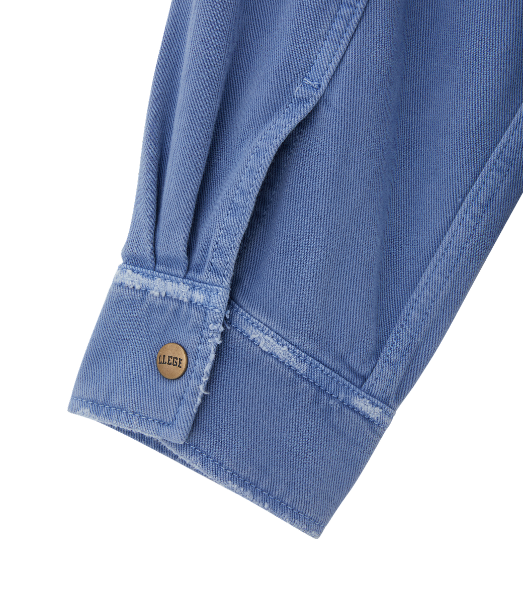 Llege - Distressed Denim Shirt Jacket (Blue) product image 6 | TRAB K-Fashion Australia