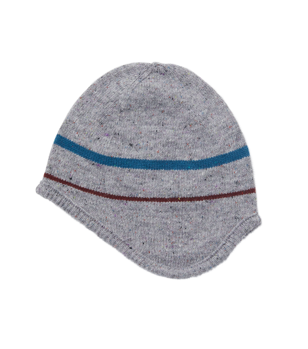Llege - Melange Stripe Earmuff Beanie (Grey) (Grey) product image 1 | TRAB K-Fashion Australia