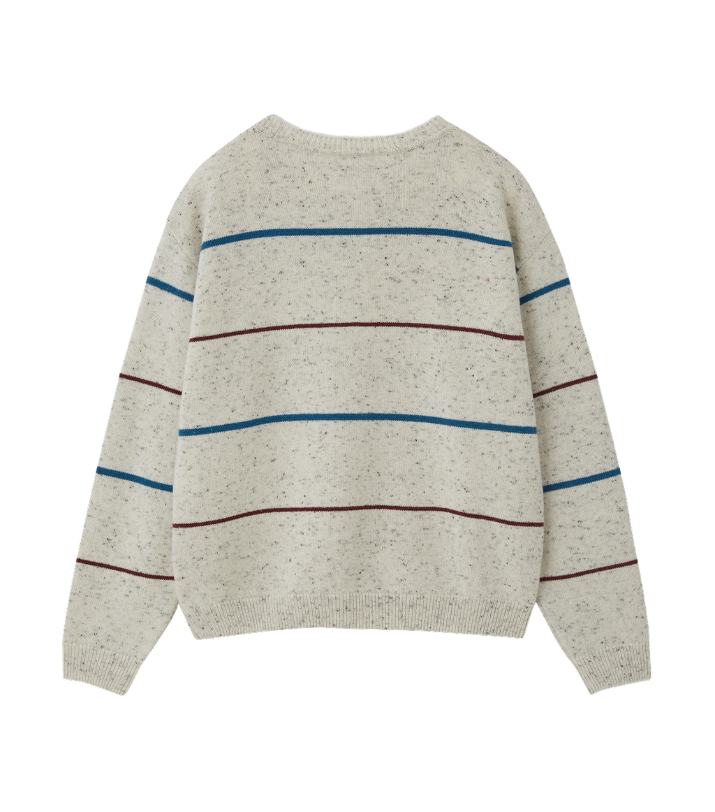 Llege - Melange Stripe Knit Sweater (Oatmeal) product image 2 | TRAB K-Fashion Australia