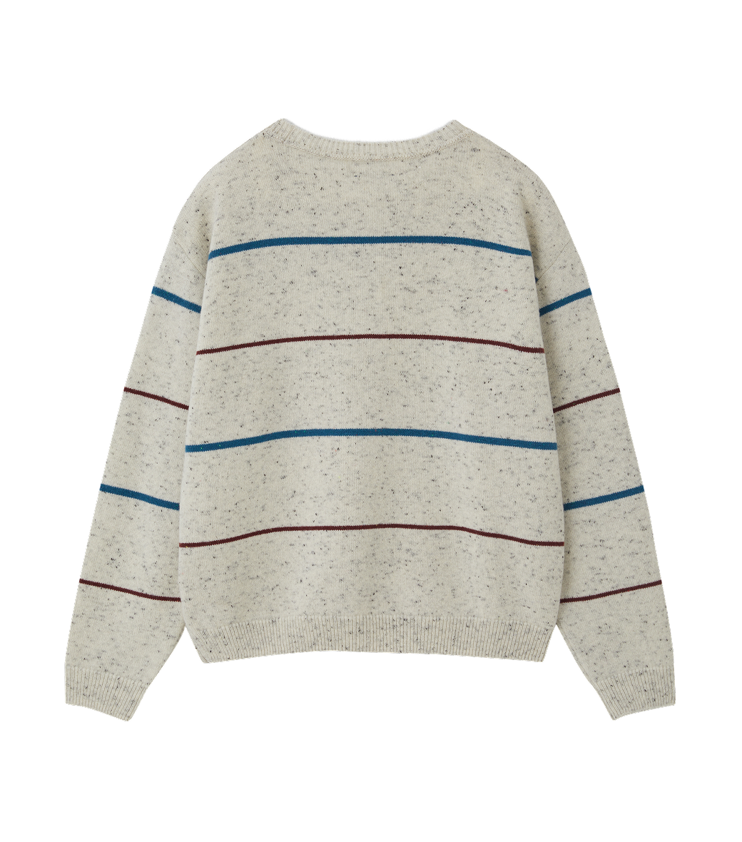 Llege - Melange Stripe Knit Sweater (Oatmeal) product image 2 | TRAB K-Fashion Australia