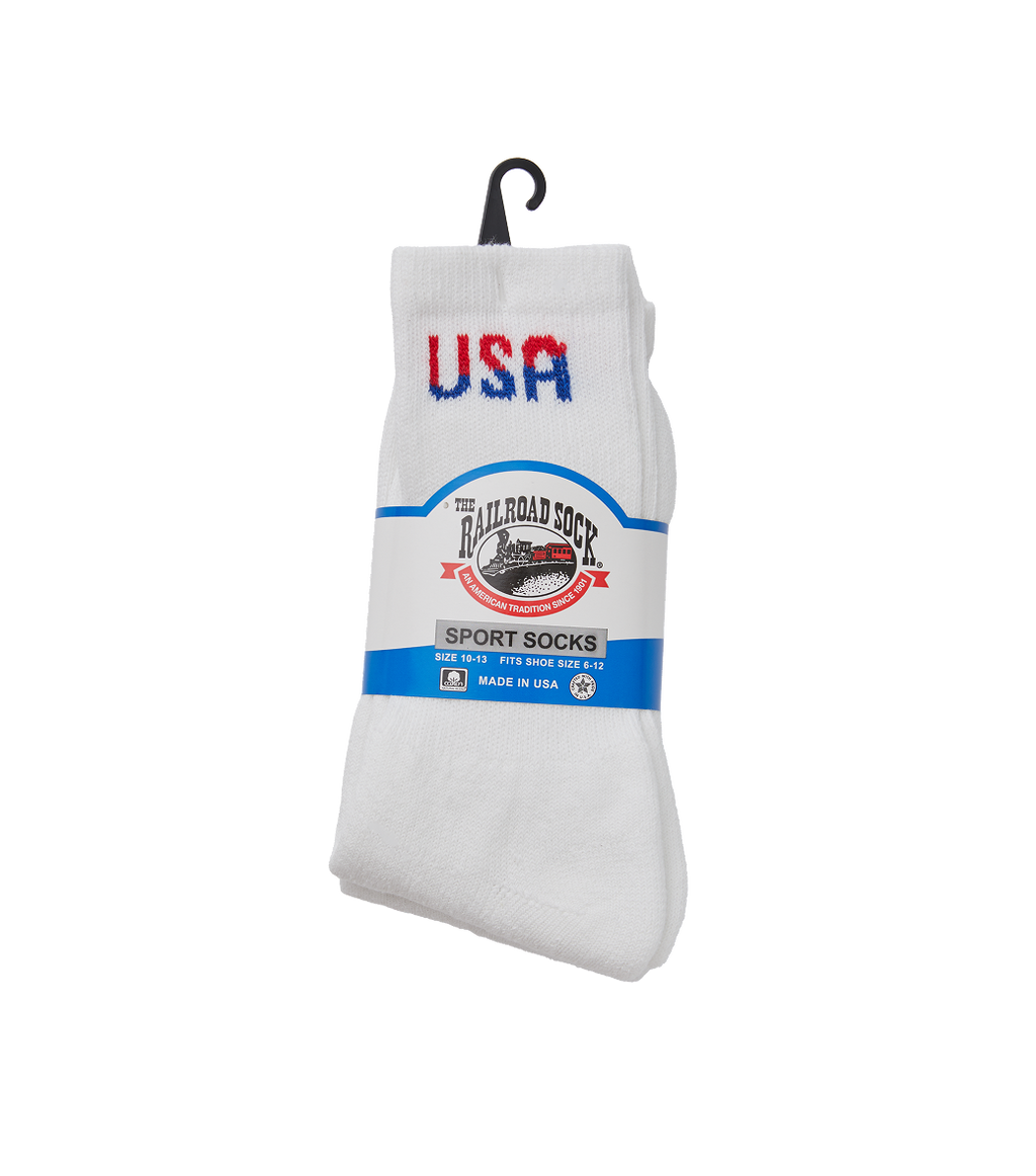 Llege - Usa Crew Socks 2PR (White) product image 1 | TRAB K-Fashion Australia