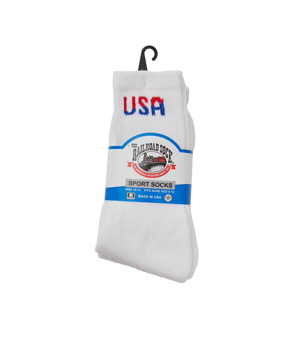 Llege - Usa Crew Socks 2PR (White) product image 1 | TRAB K-Fashion Australia