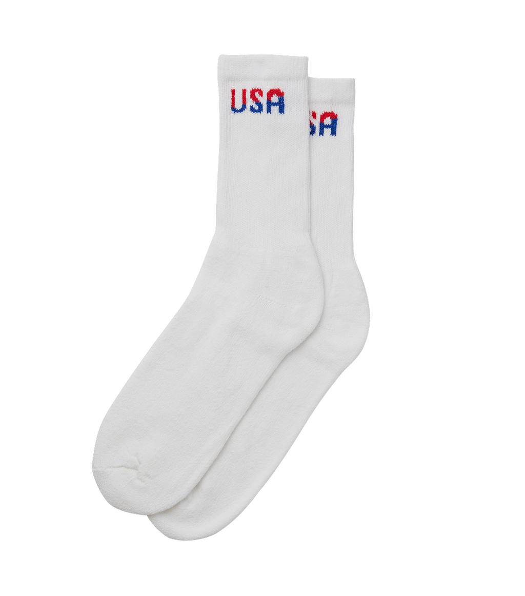 Llege - Usa Crew Socks 2PR (White) product image 2 | TRAB K-Fashion Australia