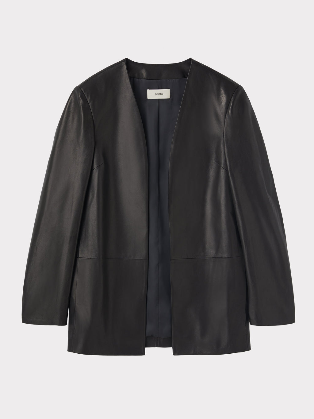 Recto - Collarless Leather Jacket (Black) product image 4 | TRAB K-Fashion Australia