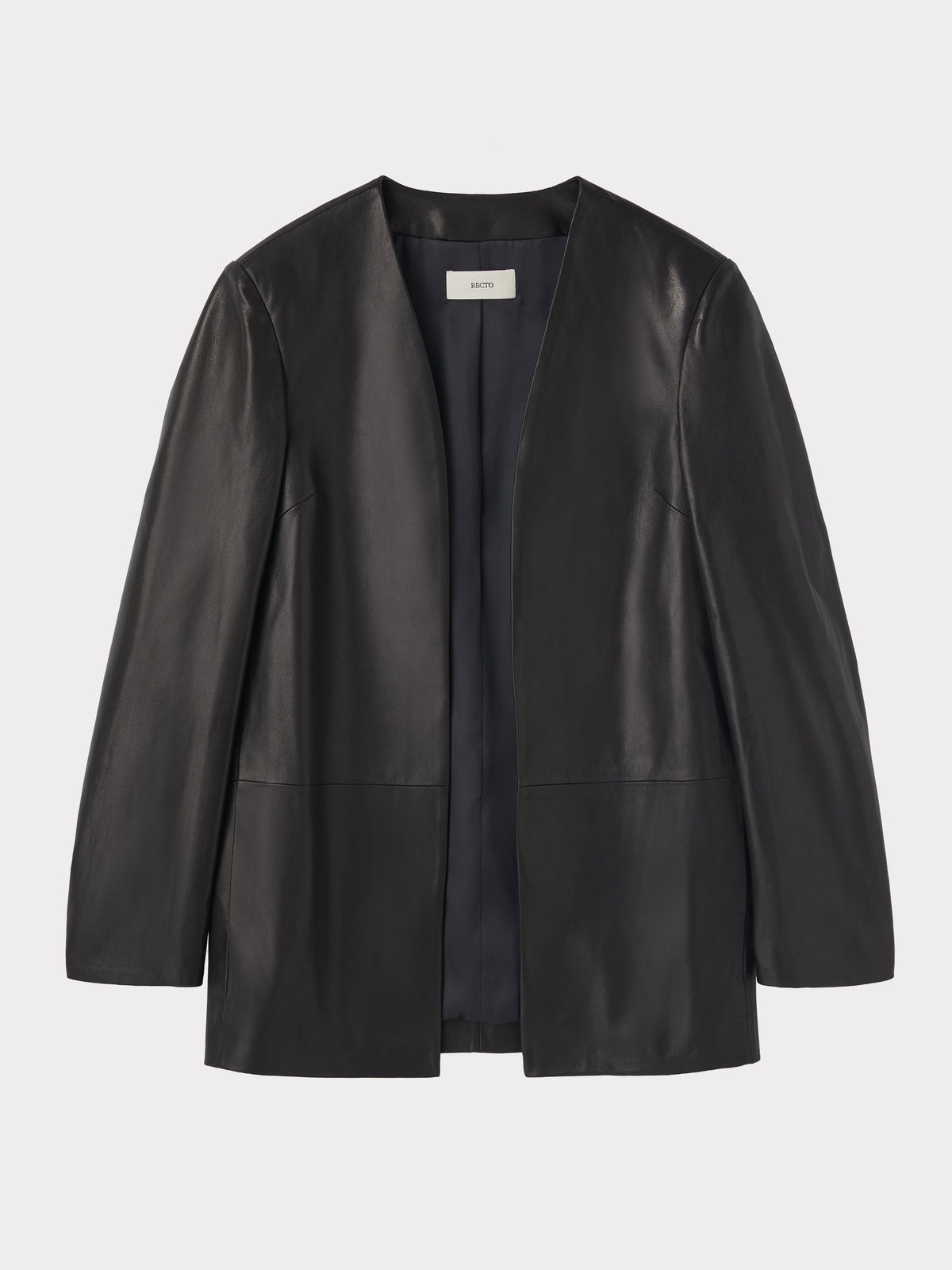 Recto - Collarless Leather Jacket (Black) product image 4 | TRAB K-Fashion Australia
