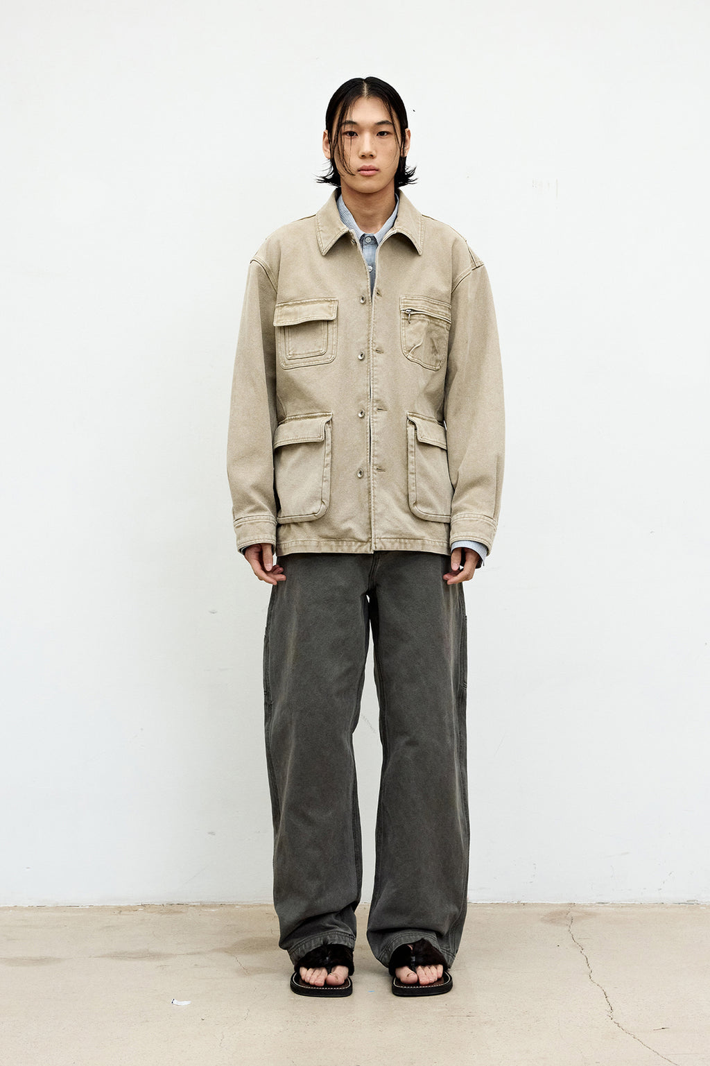 Coor - Over Dyed Coverall Jacket (Washed Beige) product image 2 | TRAB K-Fashion Australia