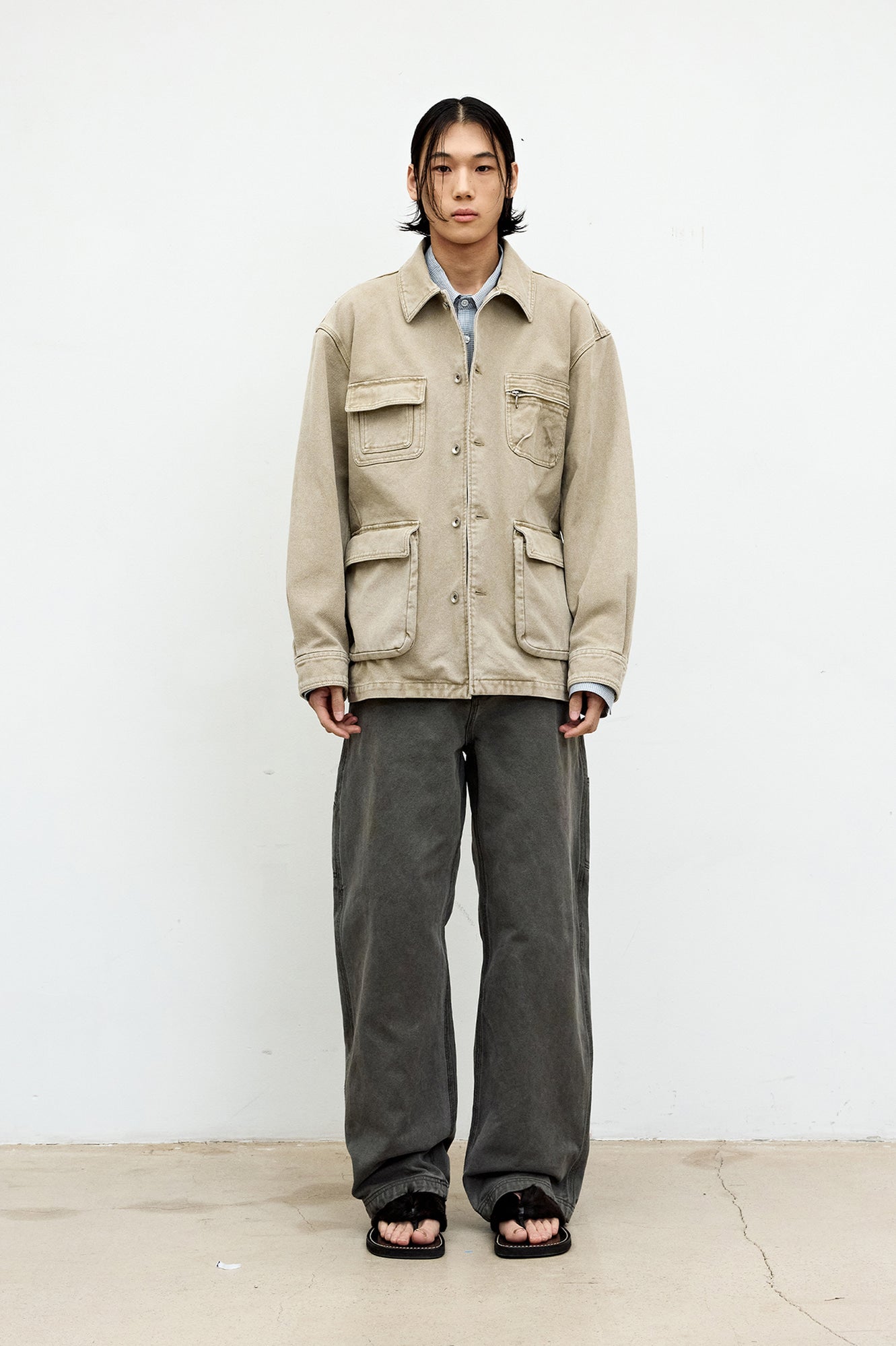 Coor - Over Dyed Coverall Jacket (Washed Beige) product image 2 | TRAB K-Fashion Australia