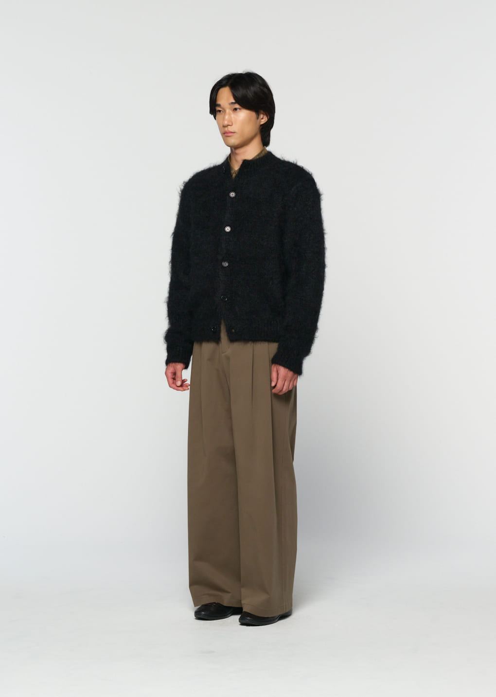 Amomento - men's mohair bulky cardigan (Black) product image 13 | TRAB K-Fashion Australia