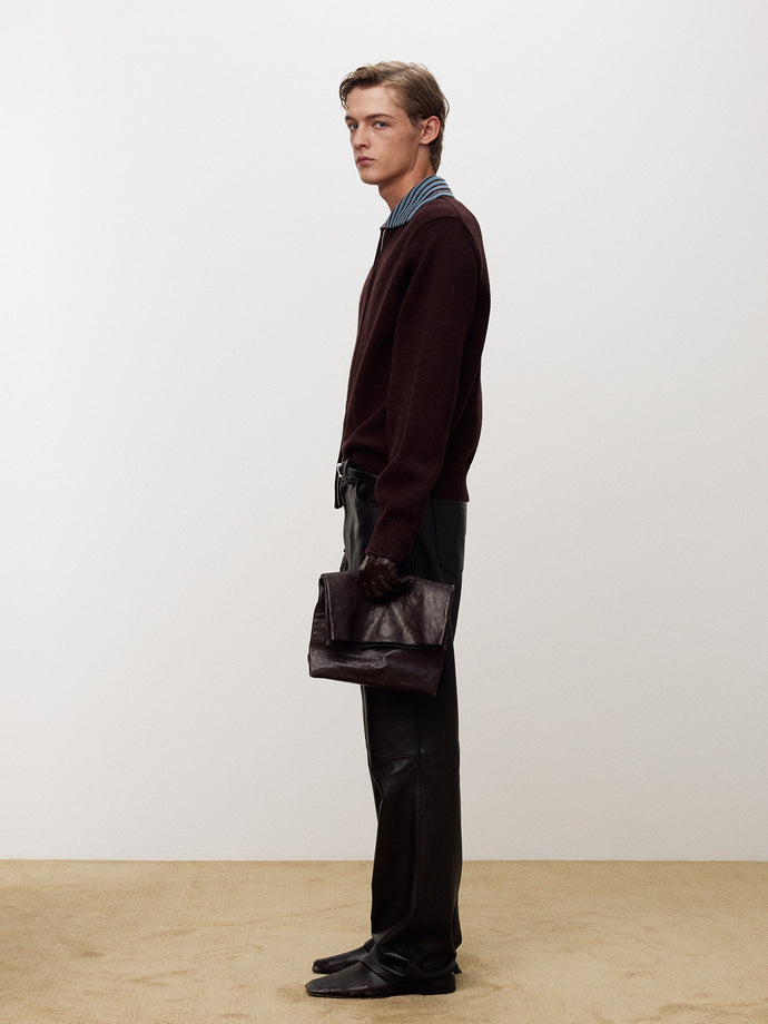 Tonywack - Contrast Collar Full-Zip Blouson (Brown) product image 3 | TRAB K-Fashion Australia