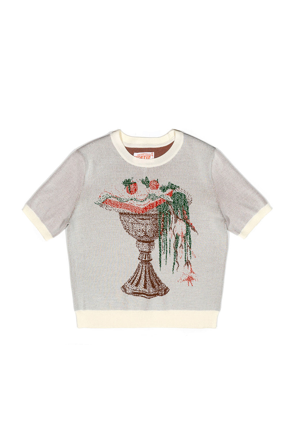 Ioedle - Royal Sandwich Jacquard Crop Top (Ivory) product image 2 | TRAB K-Fashion Australia