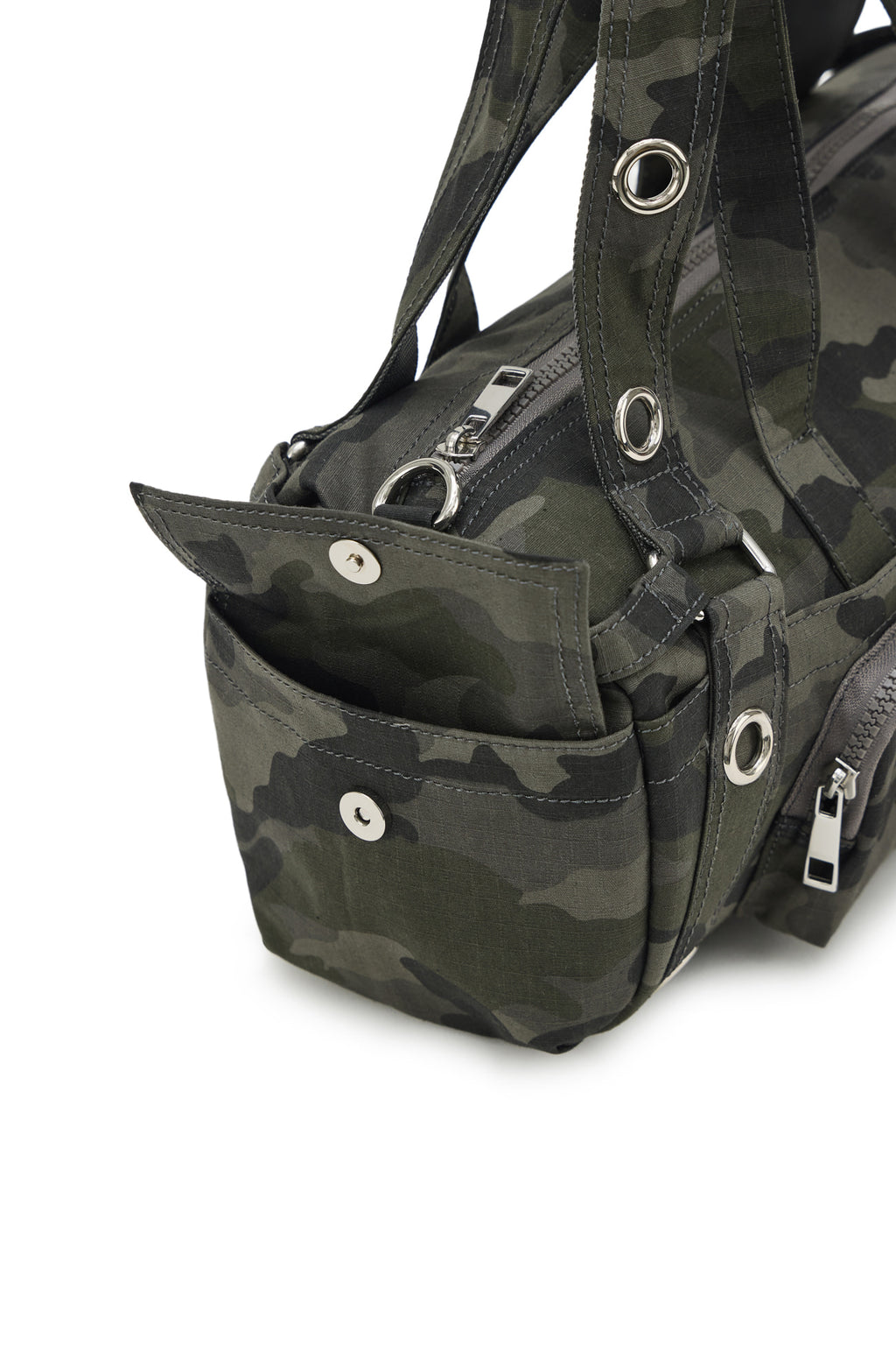 Deinet - Eyelet Camouflage Mini Duffle Bag (Charcoal) product image 10 | TRAB K-Fashion Australia