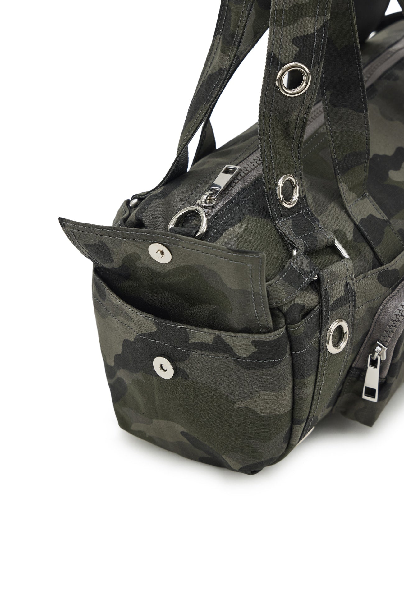 Deinet - Eyelet Camouflage Mini Duffle Bag (Charcoal) product image 10 | TRAB K-Fashion Australia