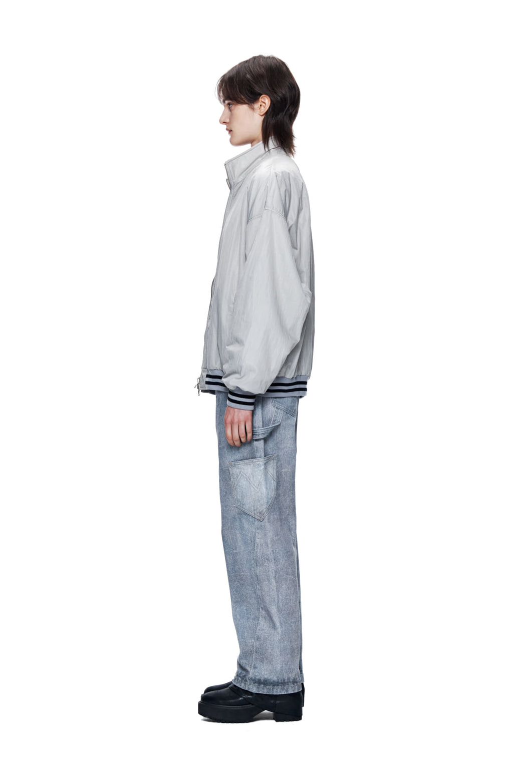 Matin Kim - Reversible Coating Track Jumper (Grey) product image 10 | TRAB K-Fashion Australia