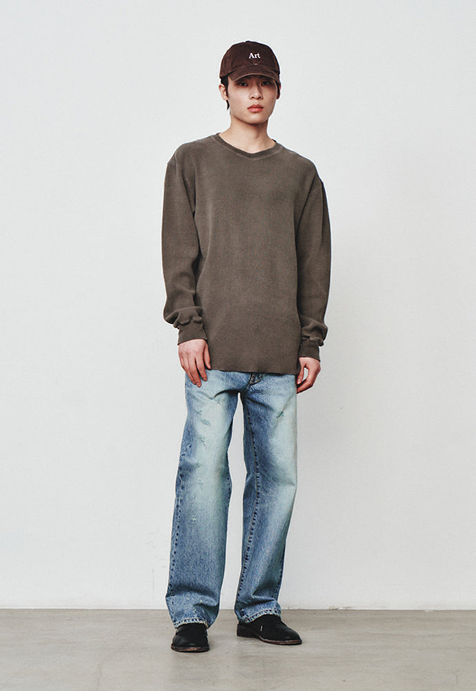 Art if acts - Garment Dyed Waffle Sleeve (Mud Brown) product image 4 | TRAB K-Fashion Australia