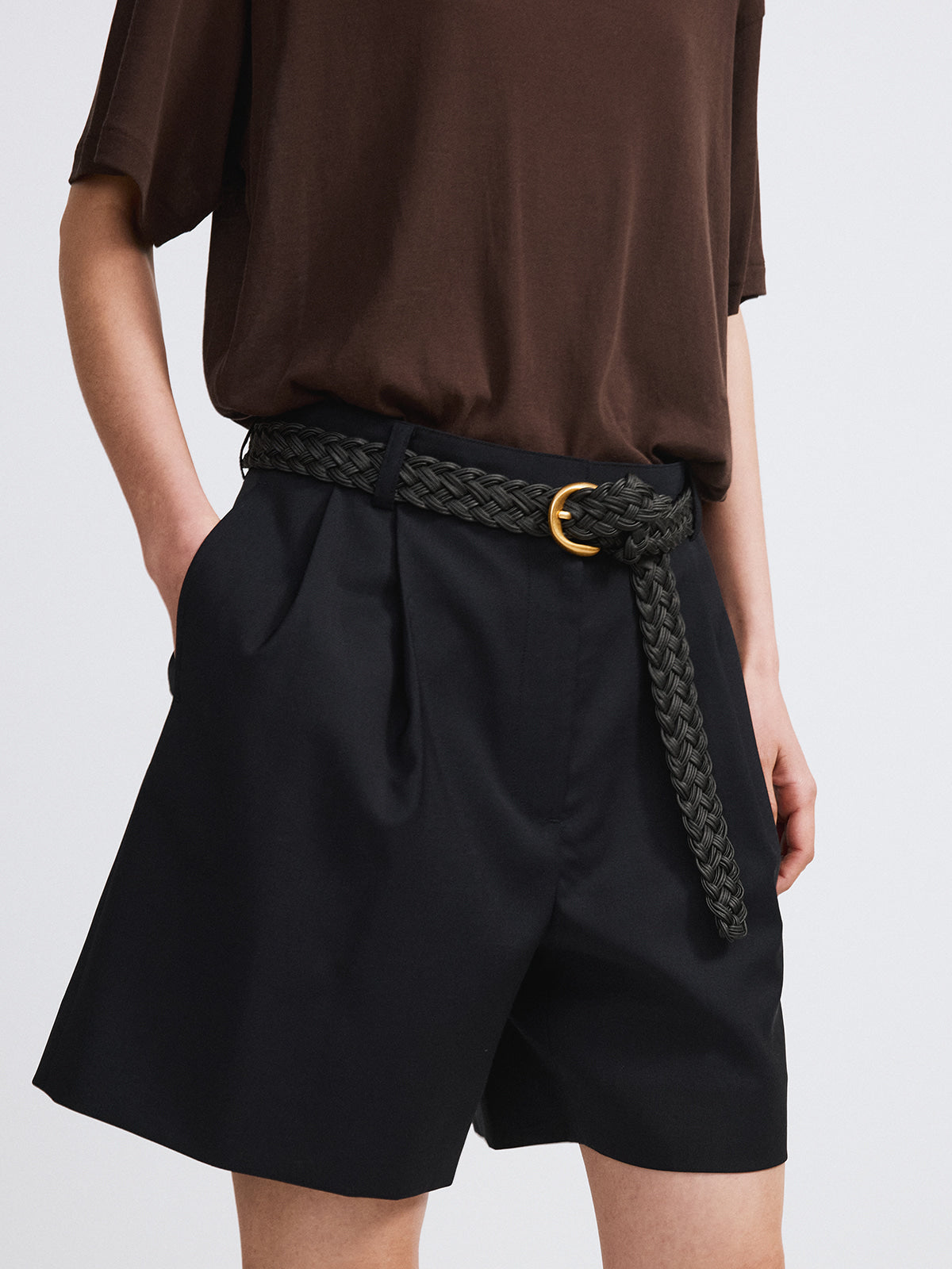 Recto - Double Pleated Shorts (Dark Navy) product image 3 | TRAB K-Fashion Australia