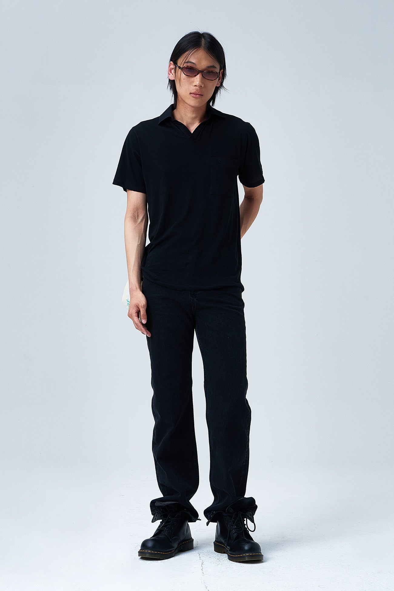 Deinet - Vintage Collar T-Shirt (Black) product image 4 | TRAB K-Fashion Australia