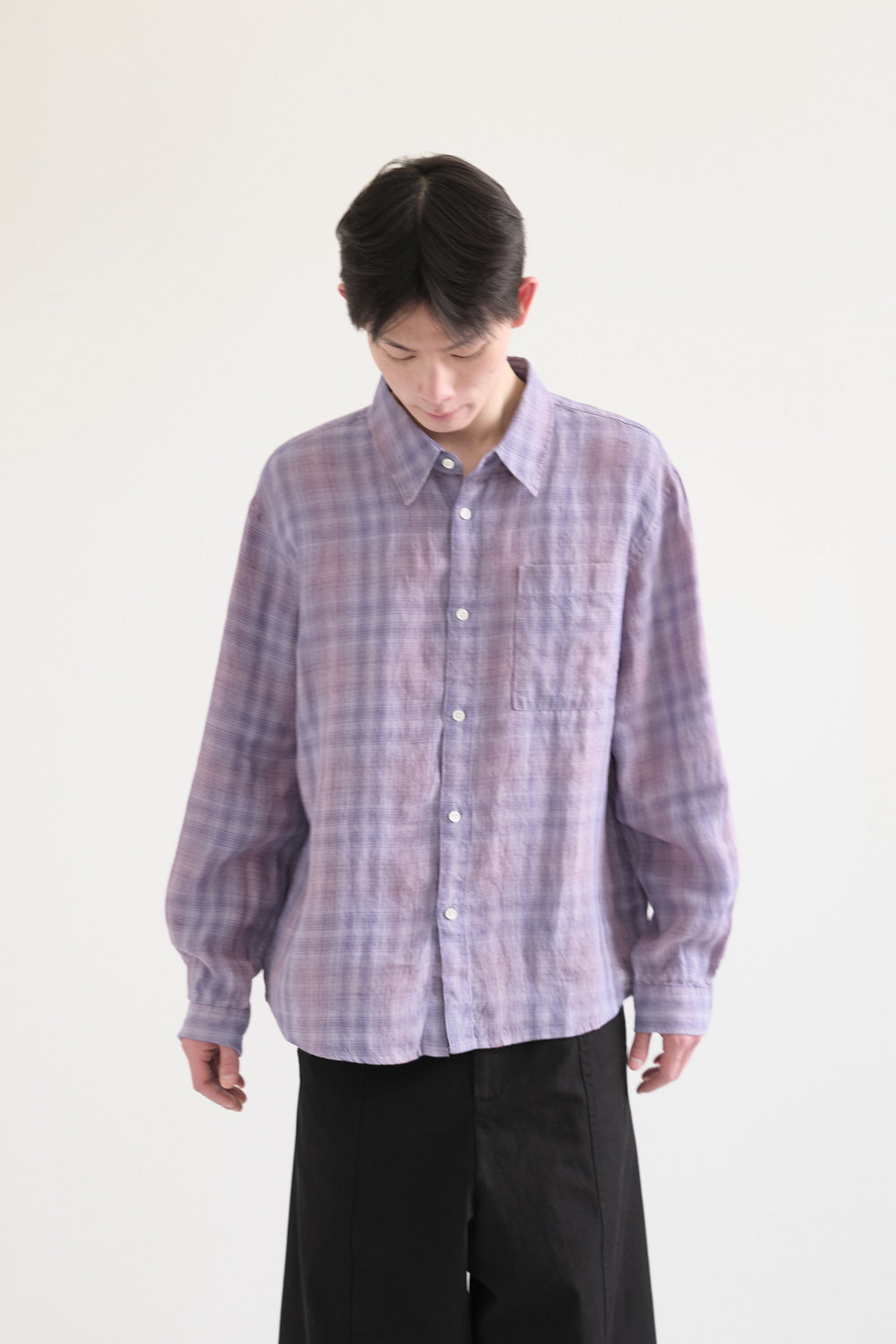 Hatchingroom - Museum Shirt Linen Check (Purple) product image 12 | TRAB K-Fashion Australia