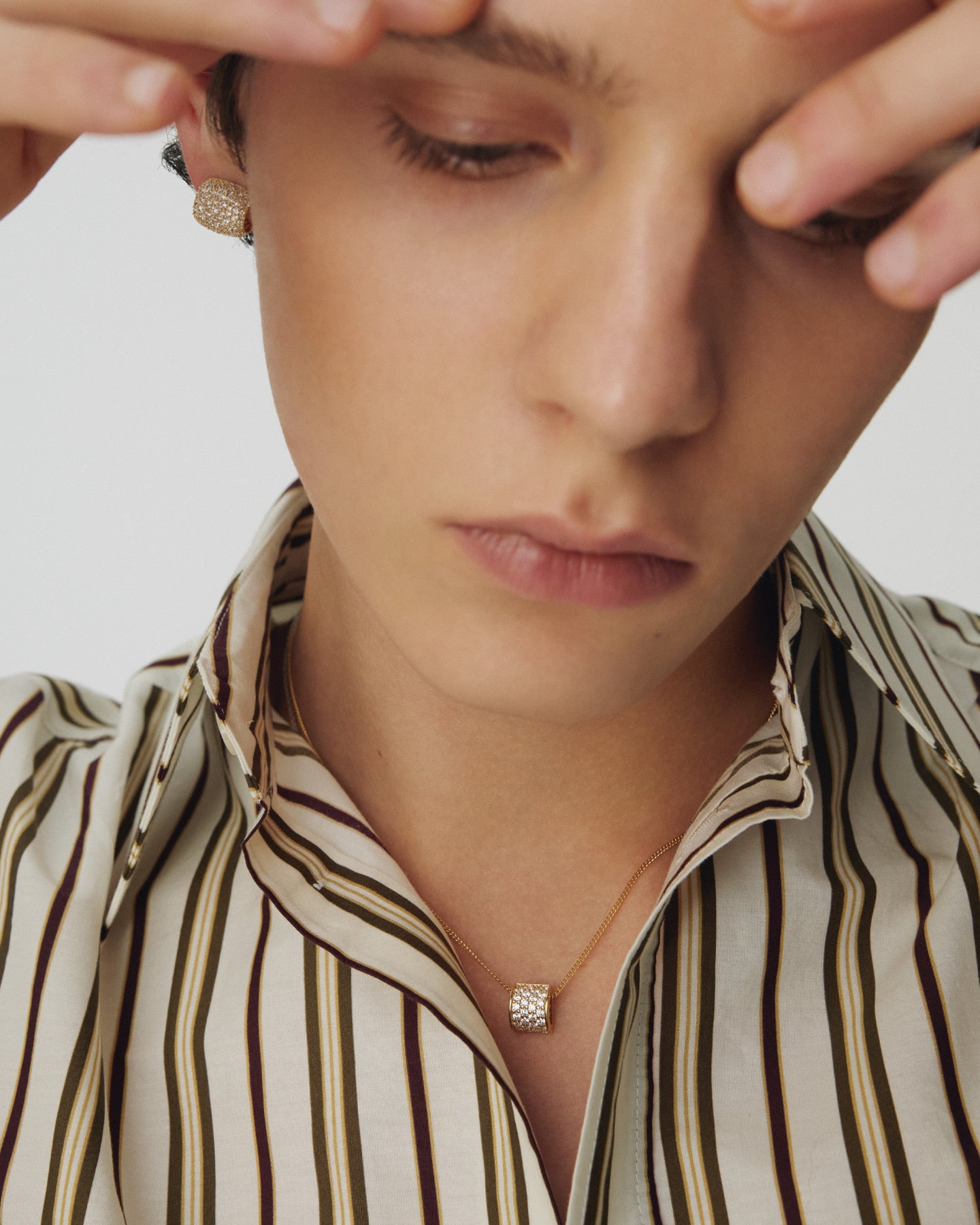 Numbering - Pave Dome Pendant Necklace #3804 product image 4 | TRAB K-Fashion Australia